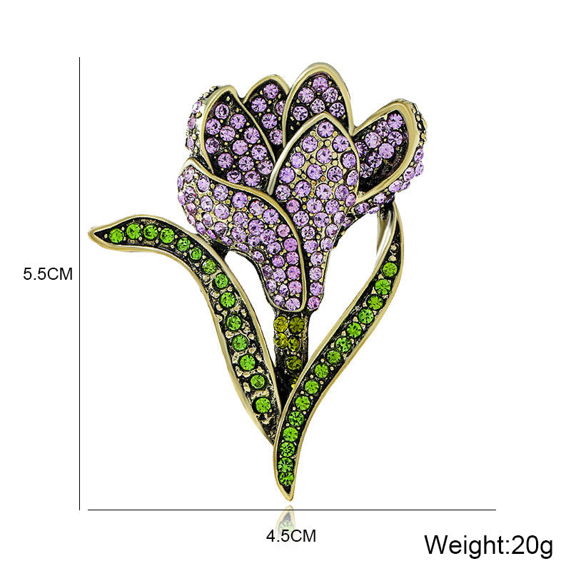 Tulip Rhinestone Brooch PA4920