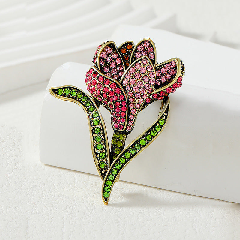 Tulip Rhinestone Brooch PA4920