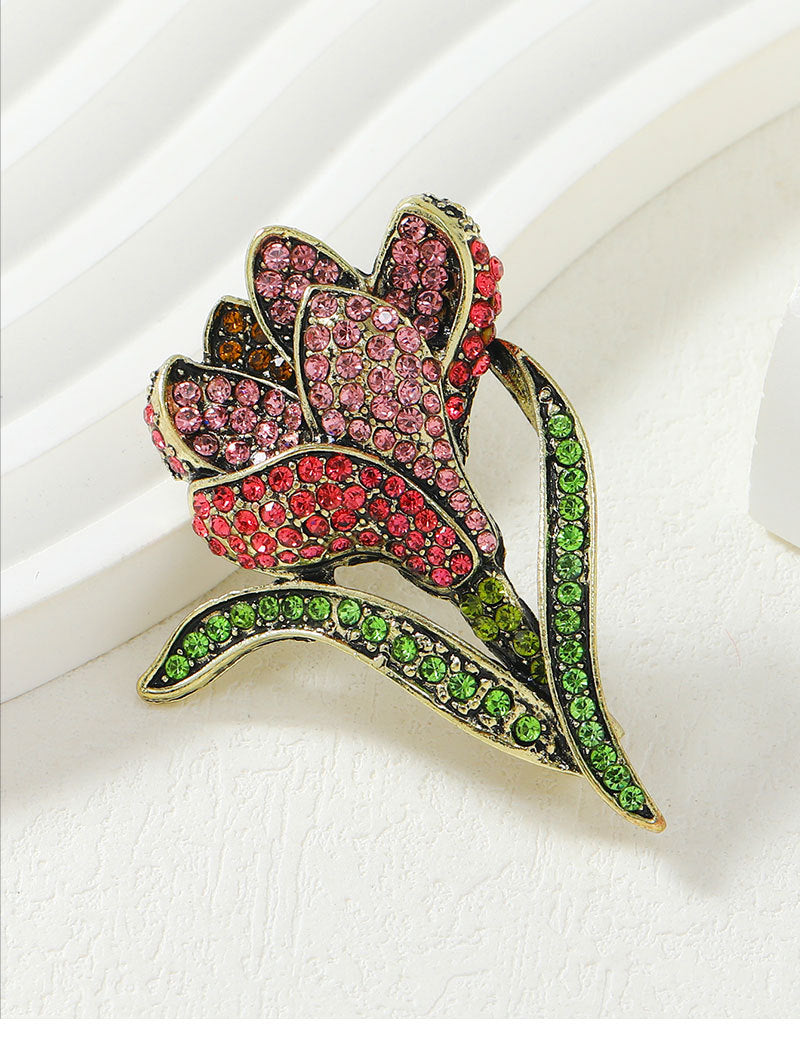 Tulip Rhinestone Brooch PA4920