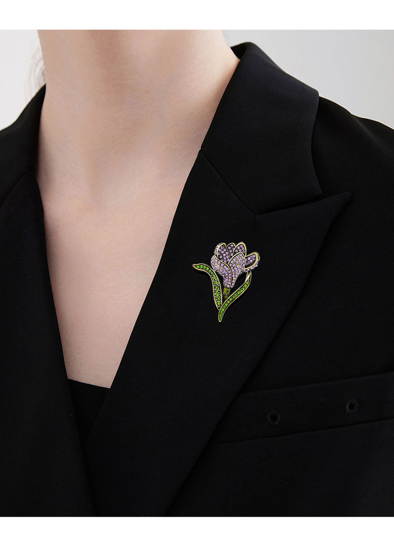 Tulip Rhinestone Brooch PA4920