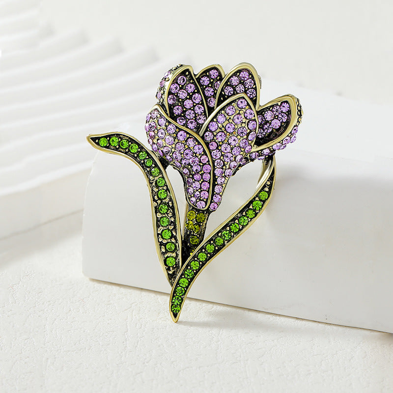 Tulip Rhinestone Brooch PA4920