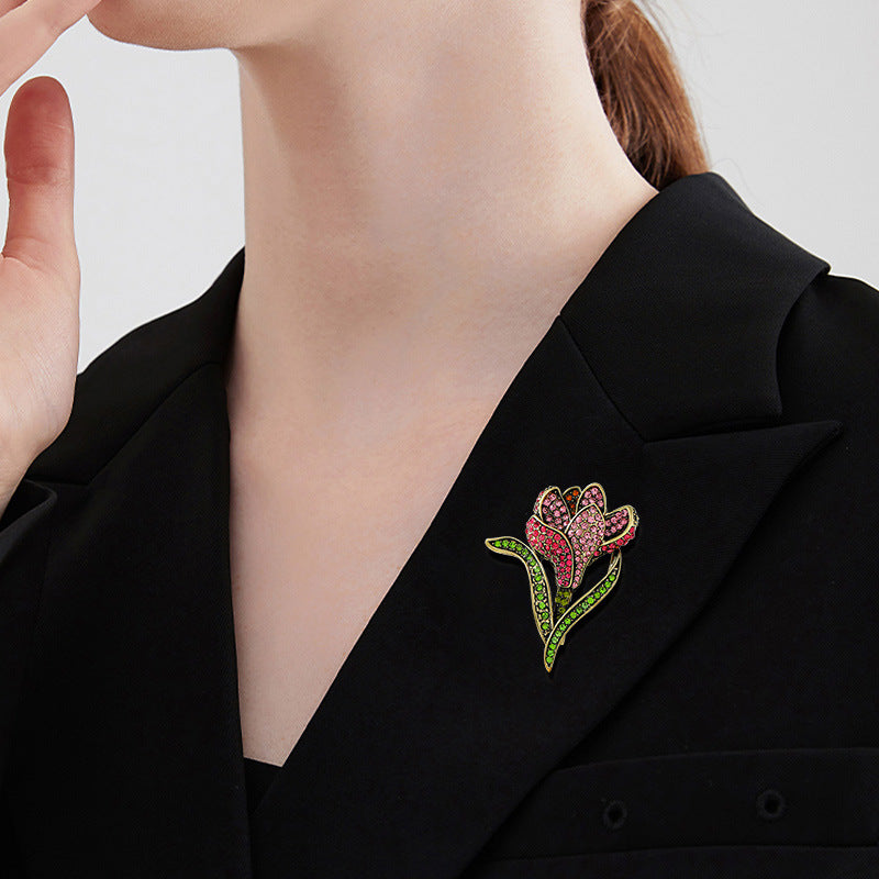 Tulip Rhinestone Brooch PA4920