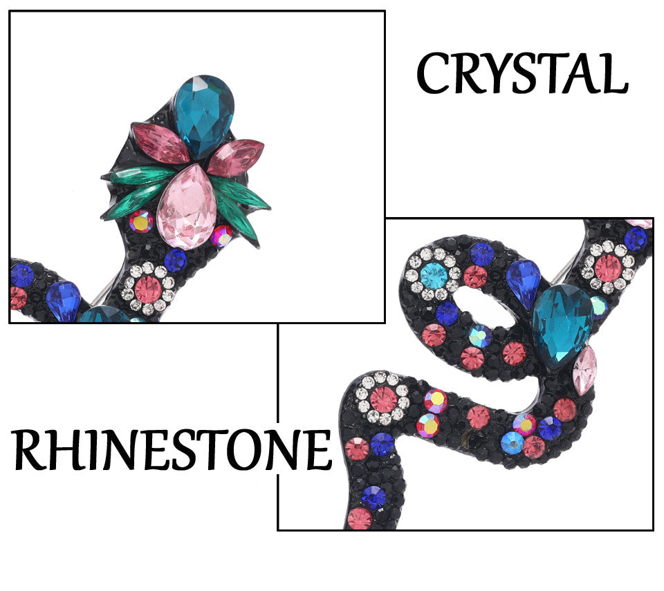 Snake Rhinestone Brooch PA4935