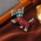 Dog Alloy Rhinestone Brooch PA4944