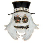 White Ghost Wearing Hat Rhinestone Brooch PA4950