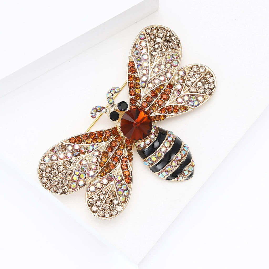 Bee Alloy  Rhinestone  Brooch PA4966