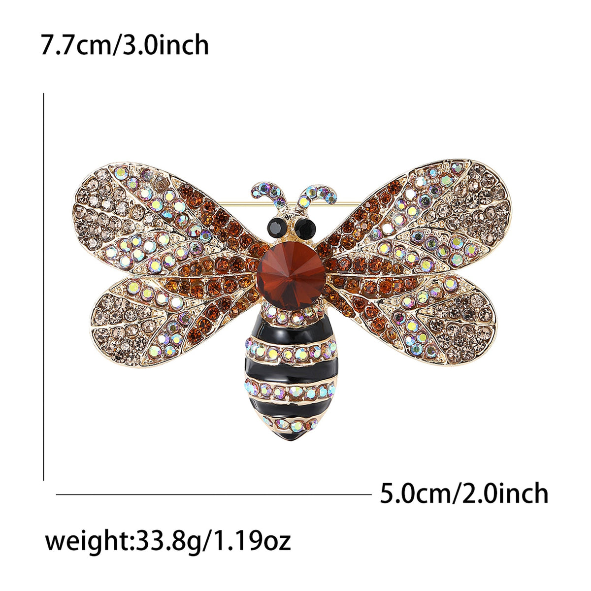 Bee Alloy  Rhinestone  Brooch PA4966