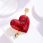 Arrow Through the Heart Alloy Brooch PA4984