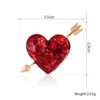 Arrow Through the Heart Alloy Brooch PA4984