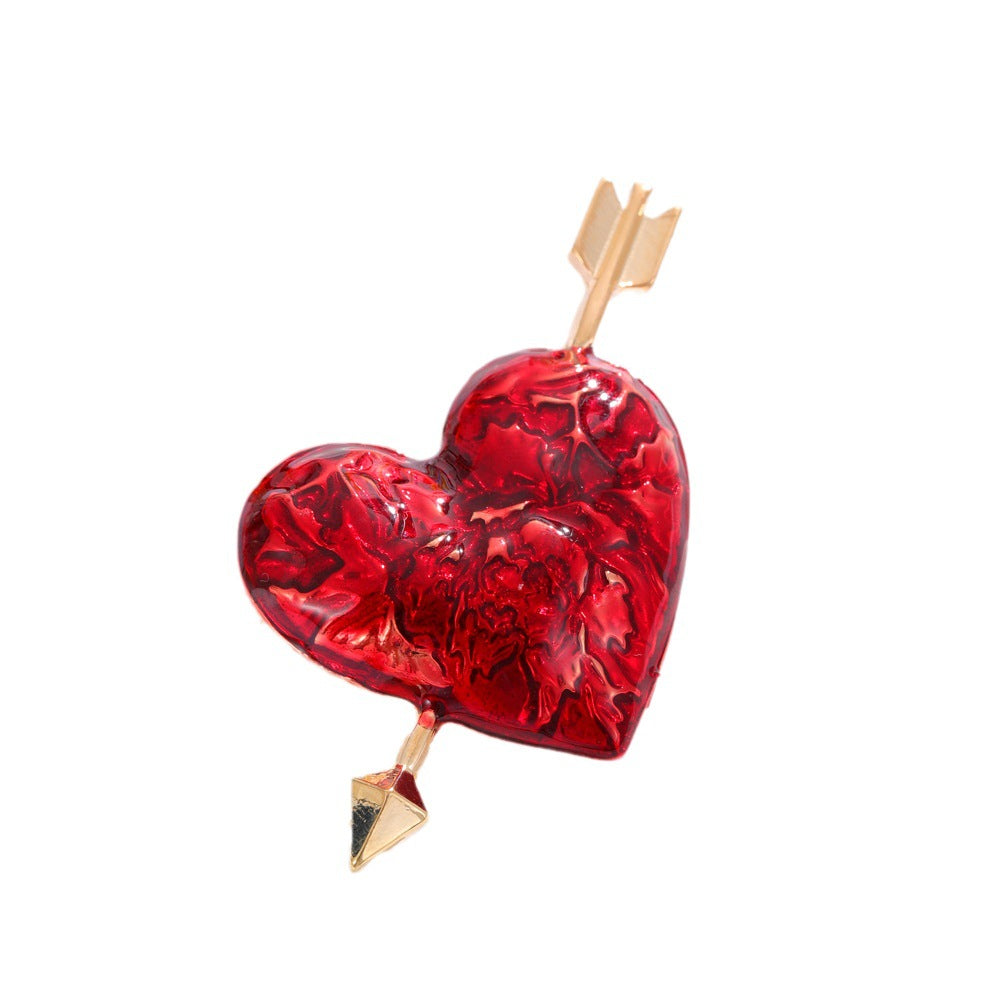 Arrow Through the Heart Alloy Brooch PA4984