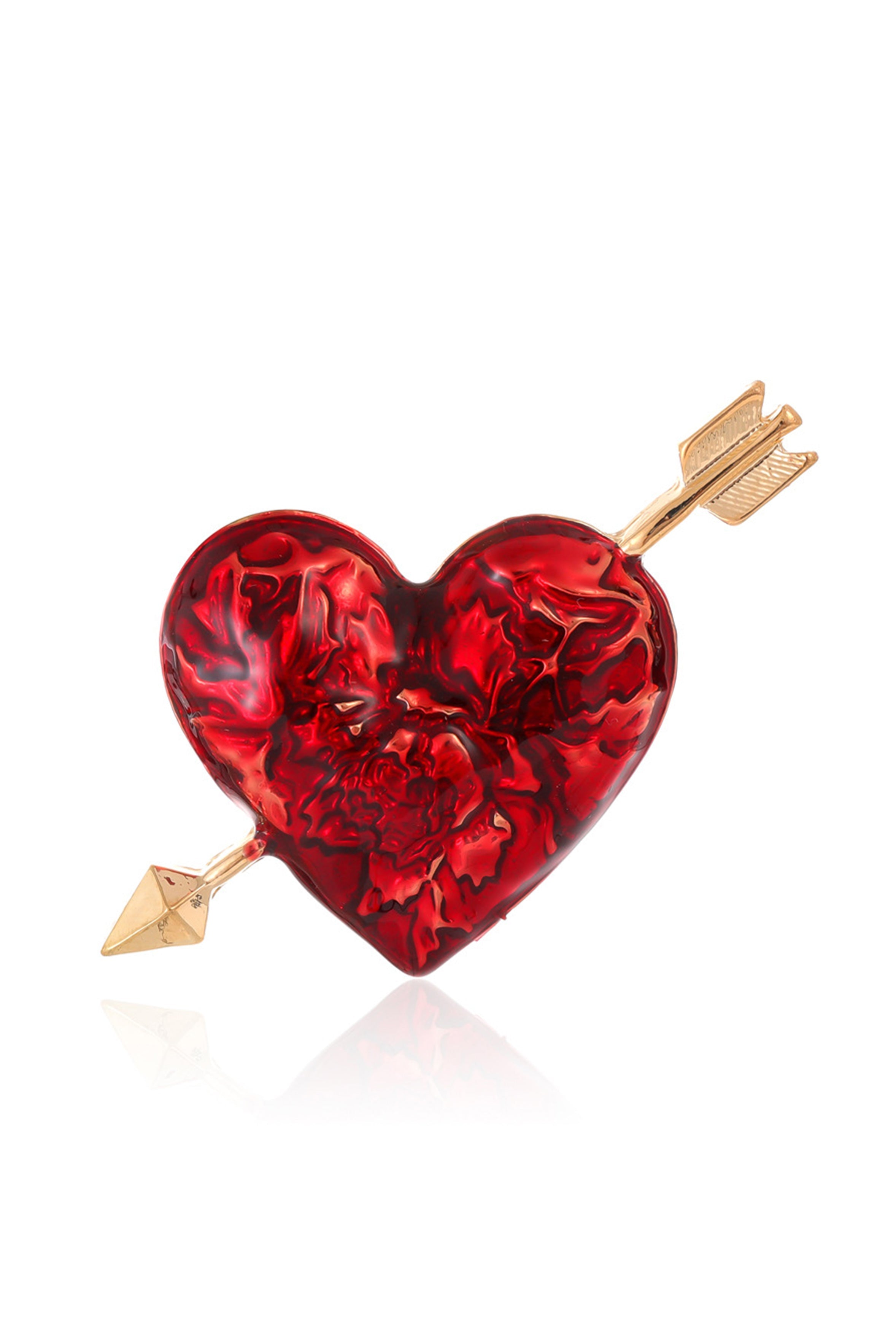 Arrow Through the Heart Alloy Brooch PA4984