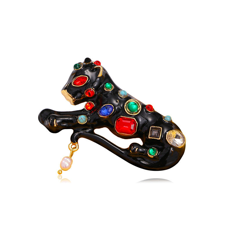 Leopard Rhinestone Brooch PA4994