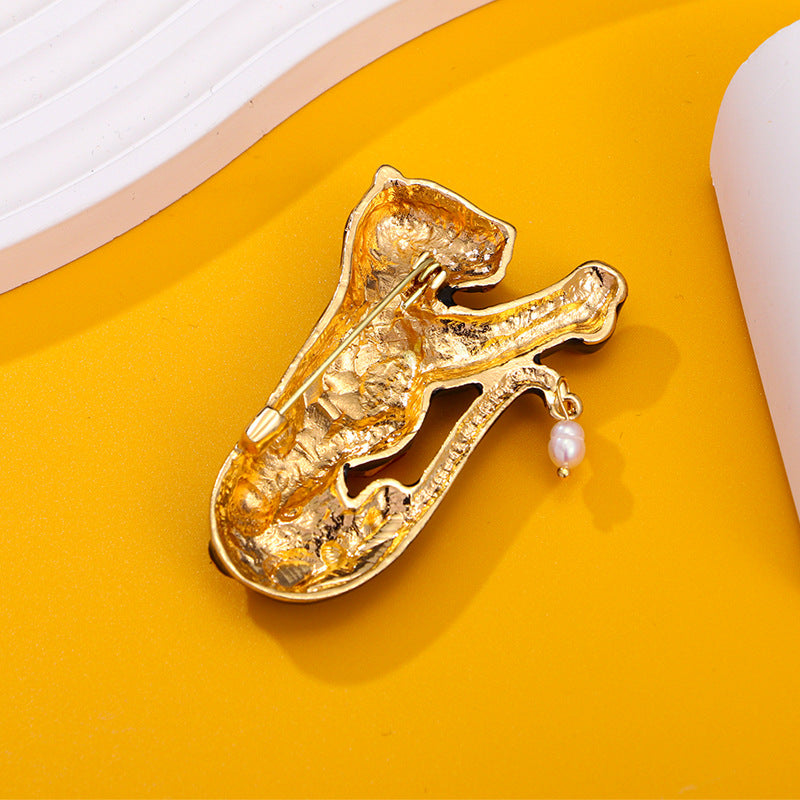 Leopard Rhinestone Brooch PA4994