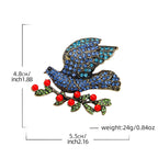 Floral Bird Rhinestone Brooch PA5002
