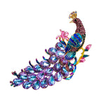 Peacock Rhinestone Brooch PA5003