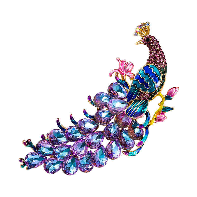 Peacock Rhinestone Brooch PA5003