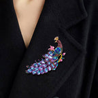 Peacock Rhinestone Brooch PA5003