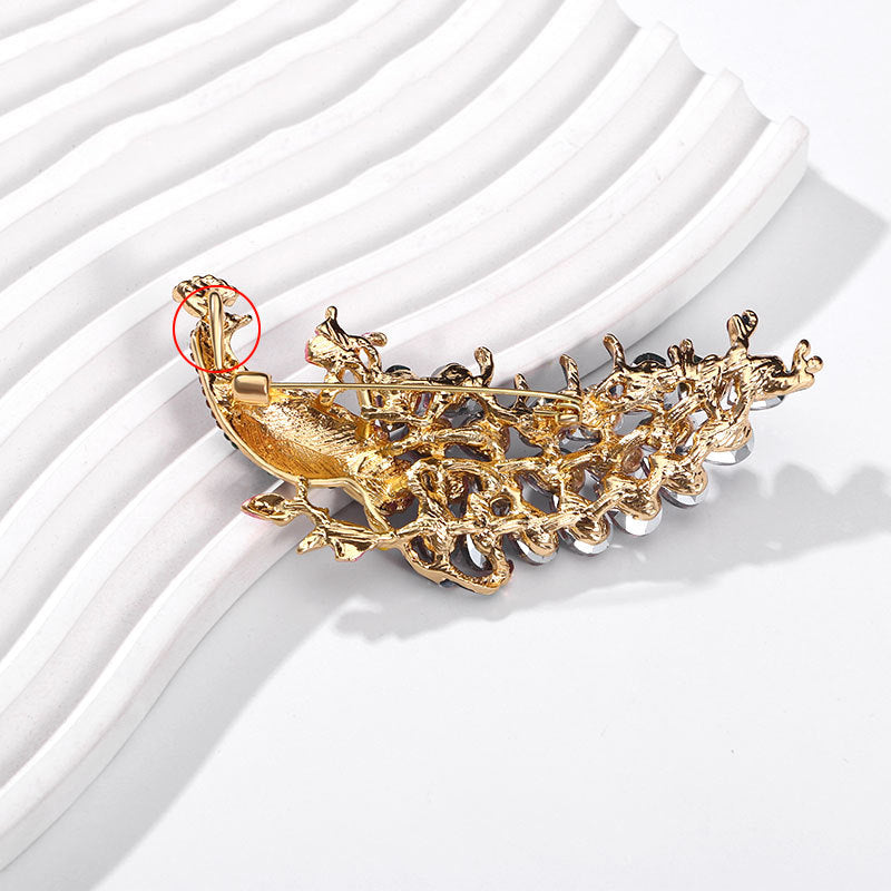 Peacock Rhinestone Brooch PA5003