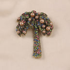 Coconut Tree Pearl Rhinestone Brooch PA5010