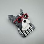 Dog Wearing Glasses Acrylic Brooch PA5015