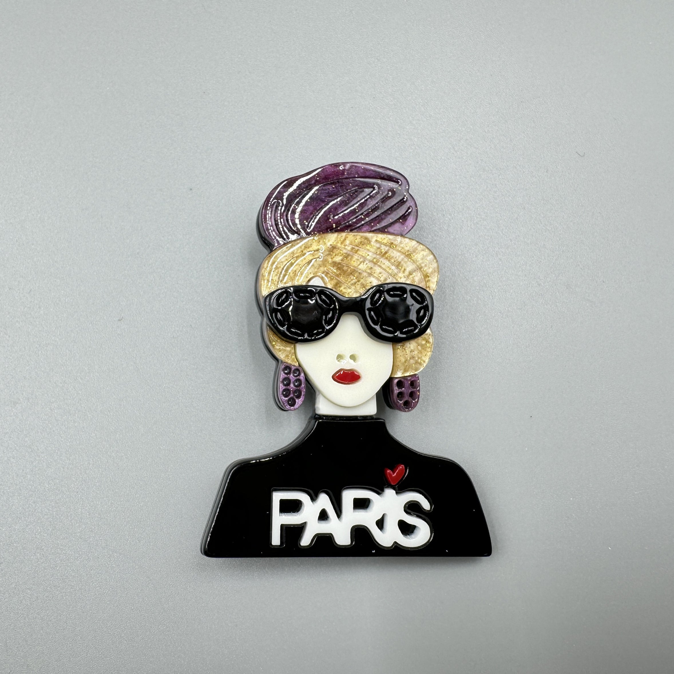 Wear Paris Shirt Girl Acrylic Brooch PA5018