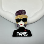 Wear Paris Shirt Girl Acrylic Brooch PA5018