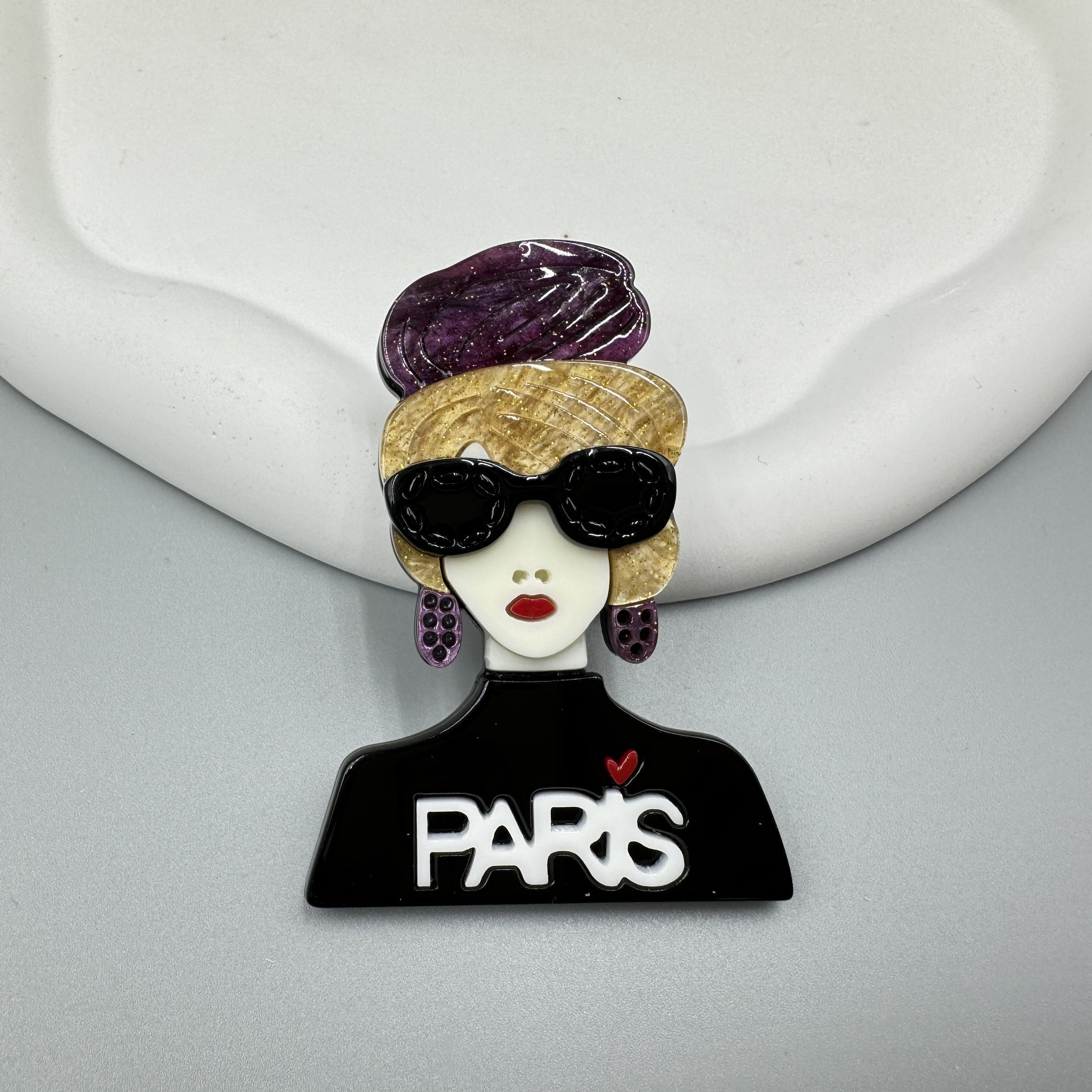 Wear Paris Shirt Girl Acrylic Brooch PA5018