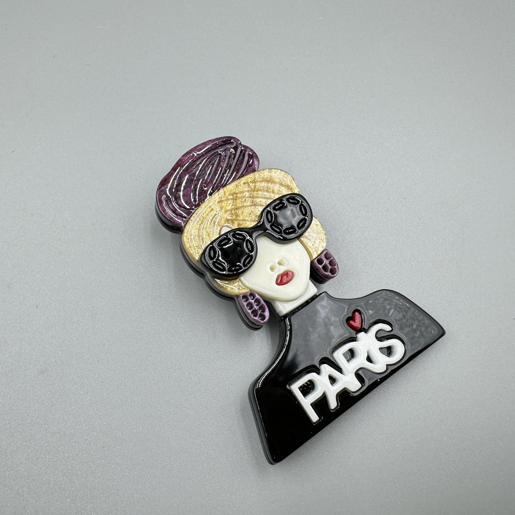 Wear Paris Shirt Girl Acrylic Brooch PA5018