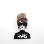 Wear Paris Shirt Girl Acrylic Brooch PA5018