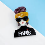 Wear Paris Shirt Girl Acrylic Brooch PA5018