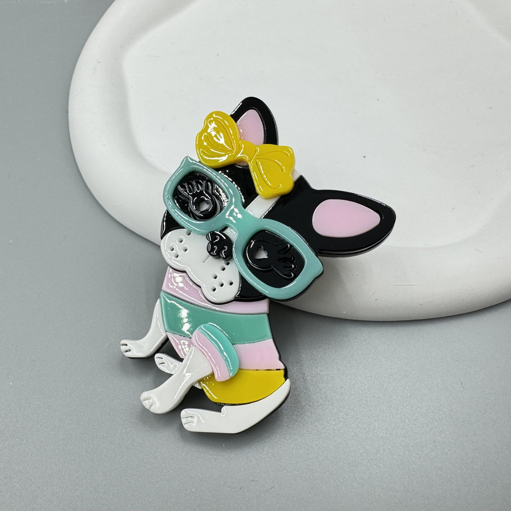 Cute Dog Acrylic Brooch PA5019
