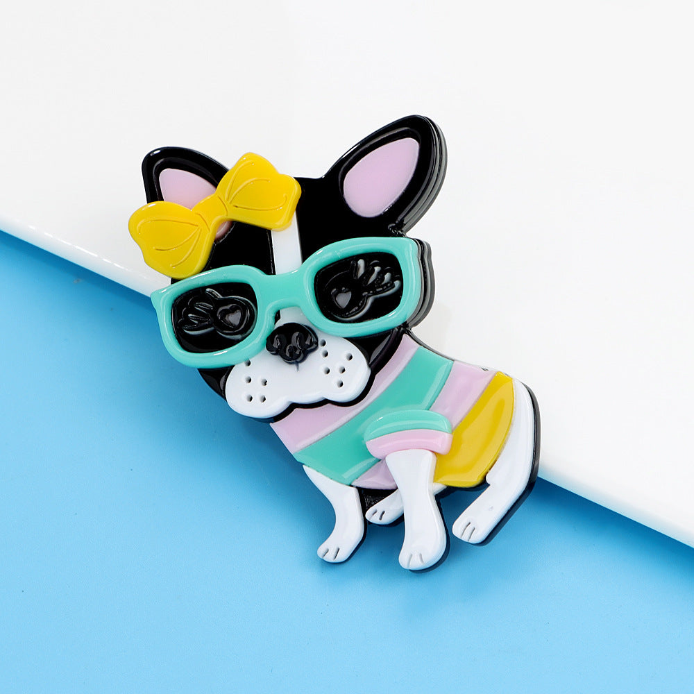 Cute Dog Acrylic Brooch PA5019