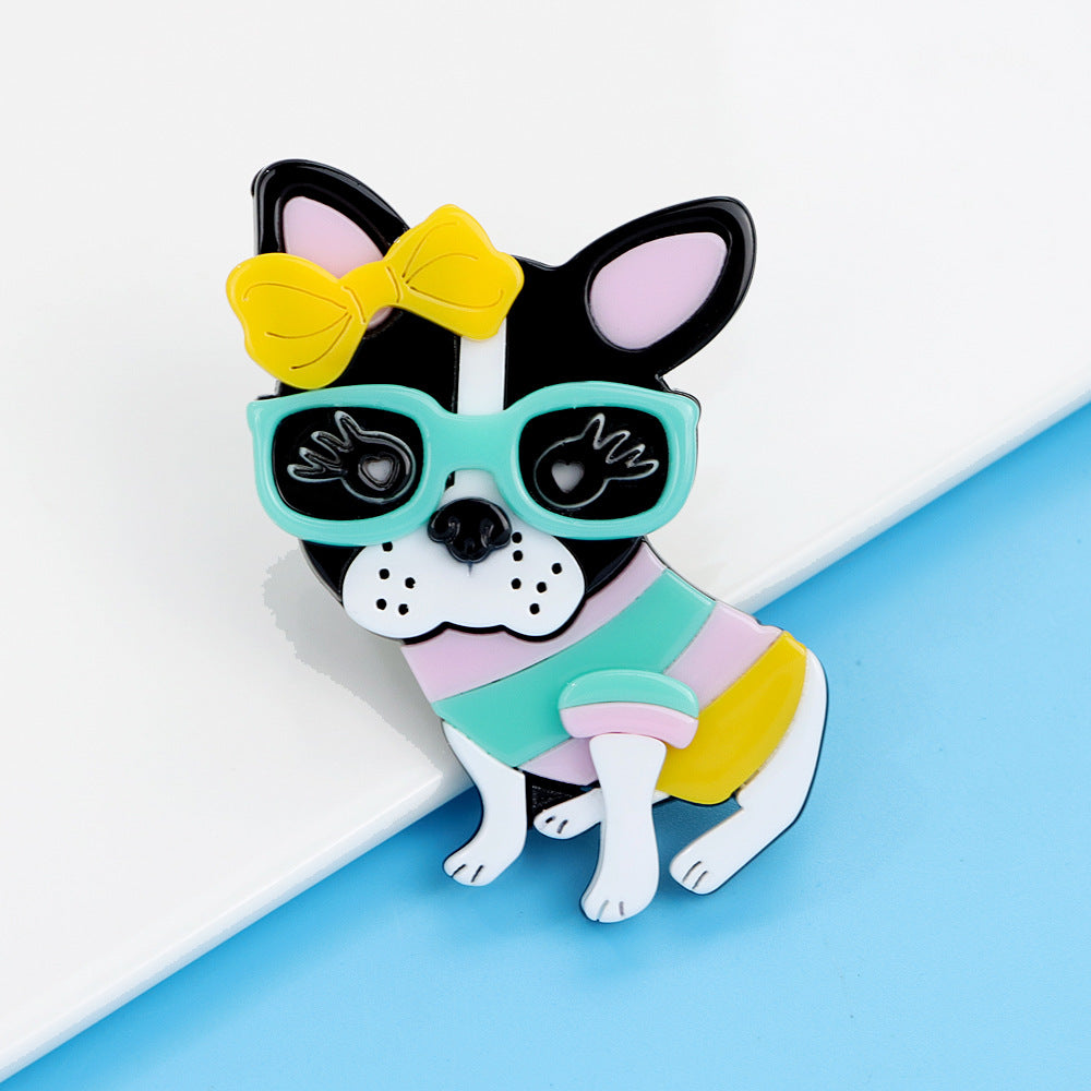 Cute Dog Acrylic Brooch PA5019