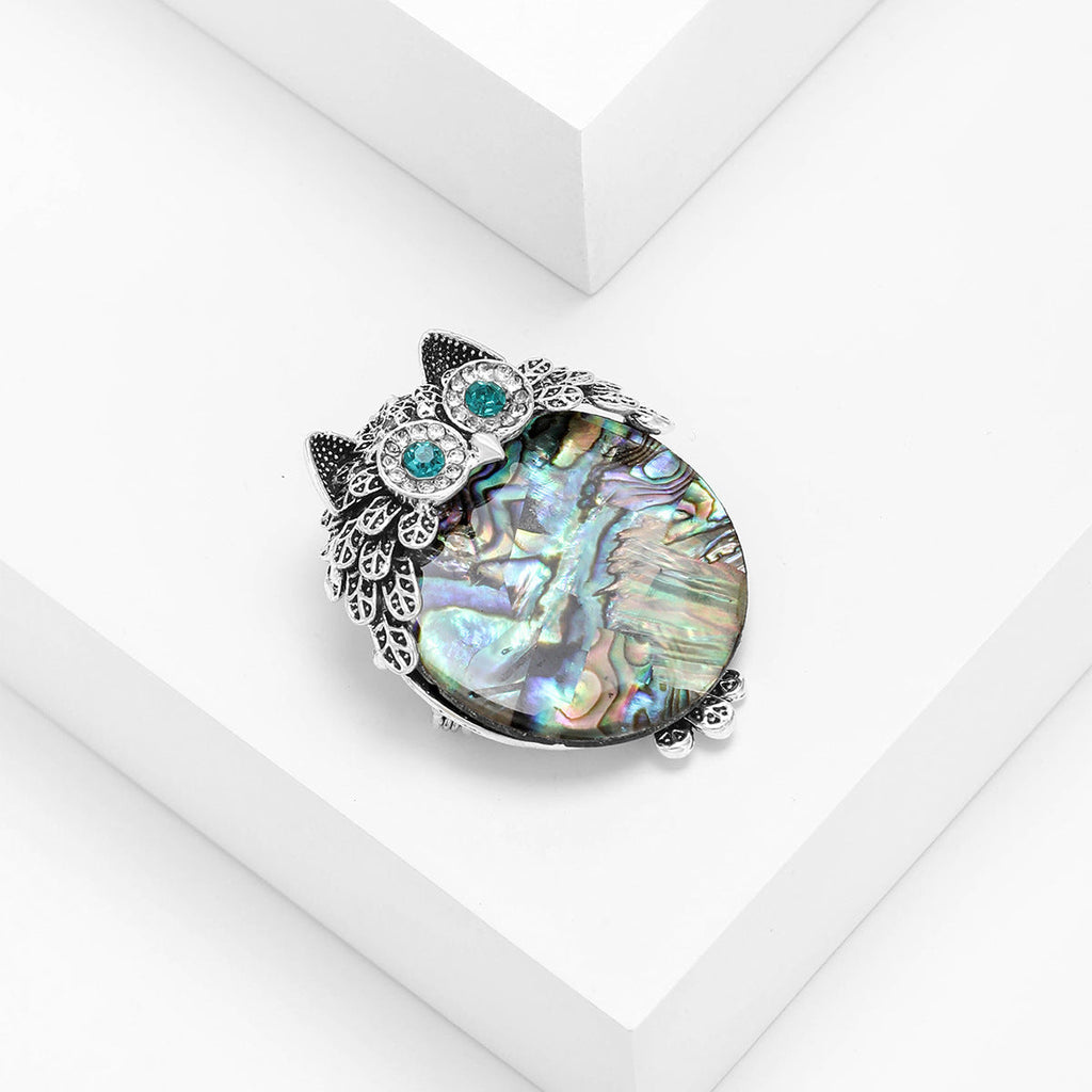 Mother Of Pearl Owl Brooch PA5087