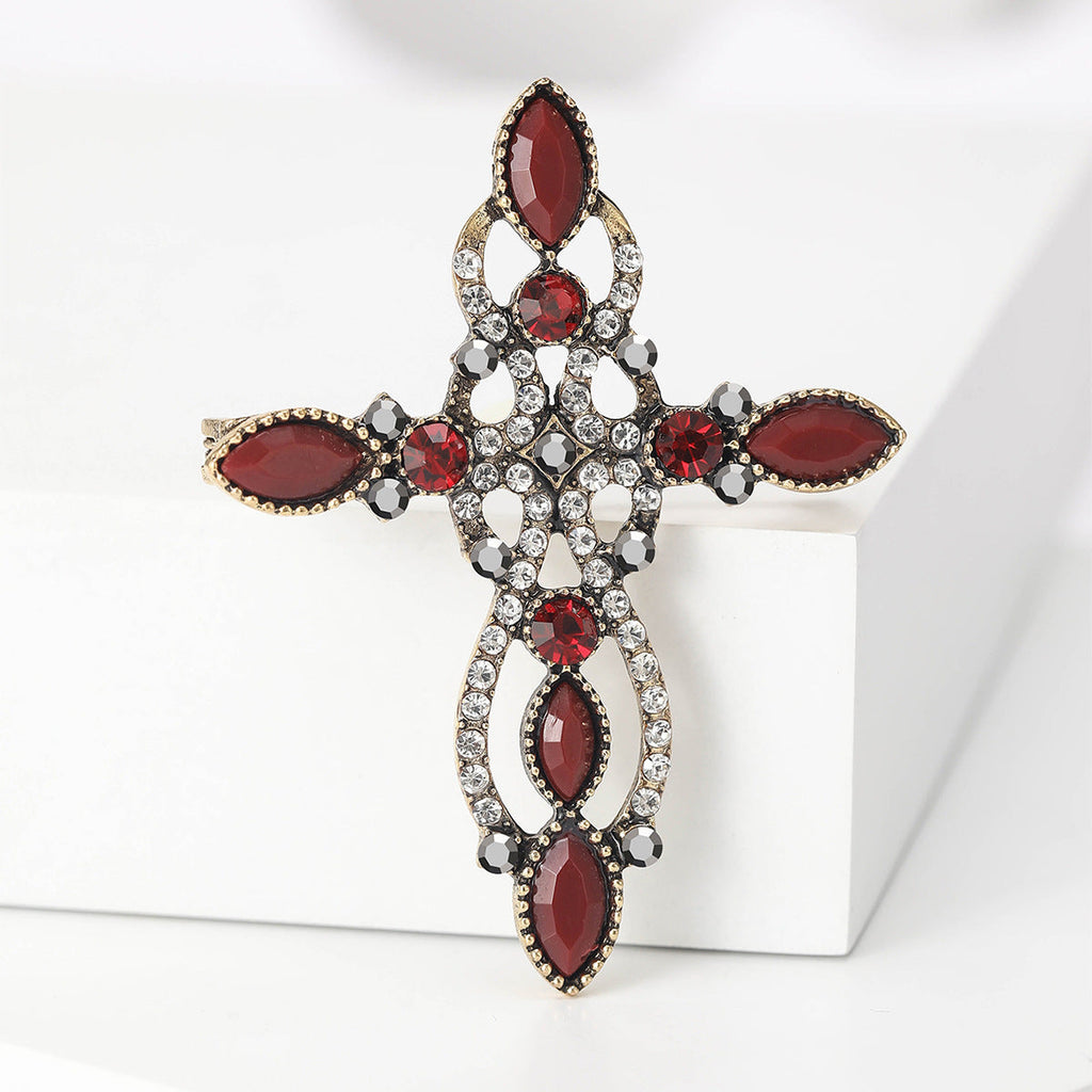 Cross Rhinestone  Brooch PA5088