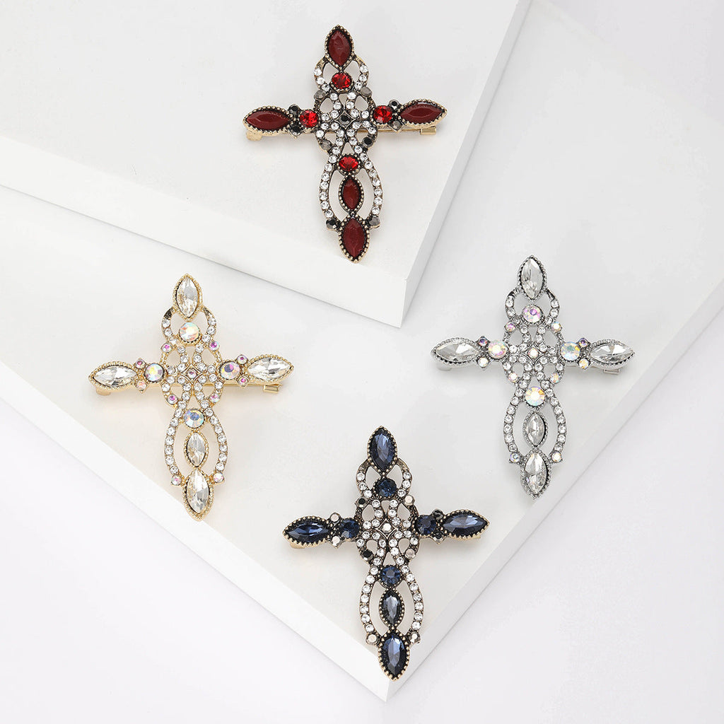 Cross Rhinestone  Brooch PA5088