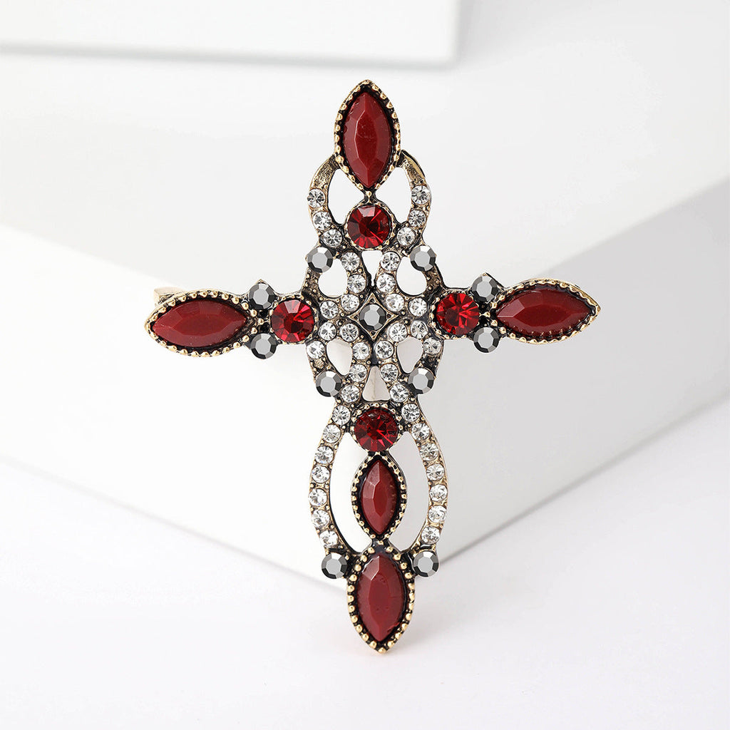 Cross Rhinestone  Brooch PA5088