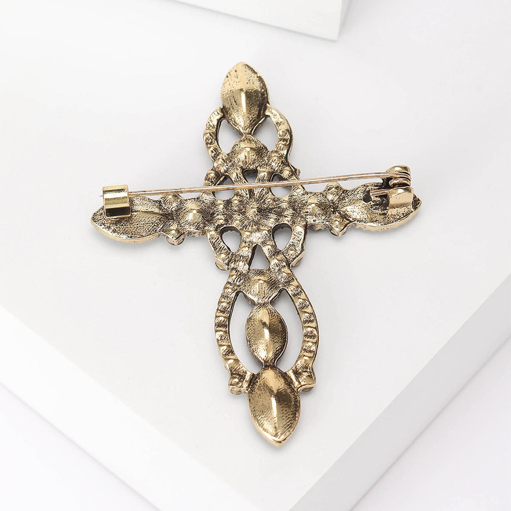 Cross Rhinestone  Brooch PA5088