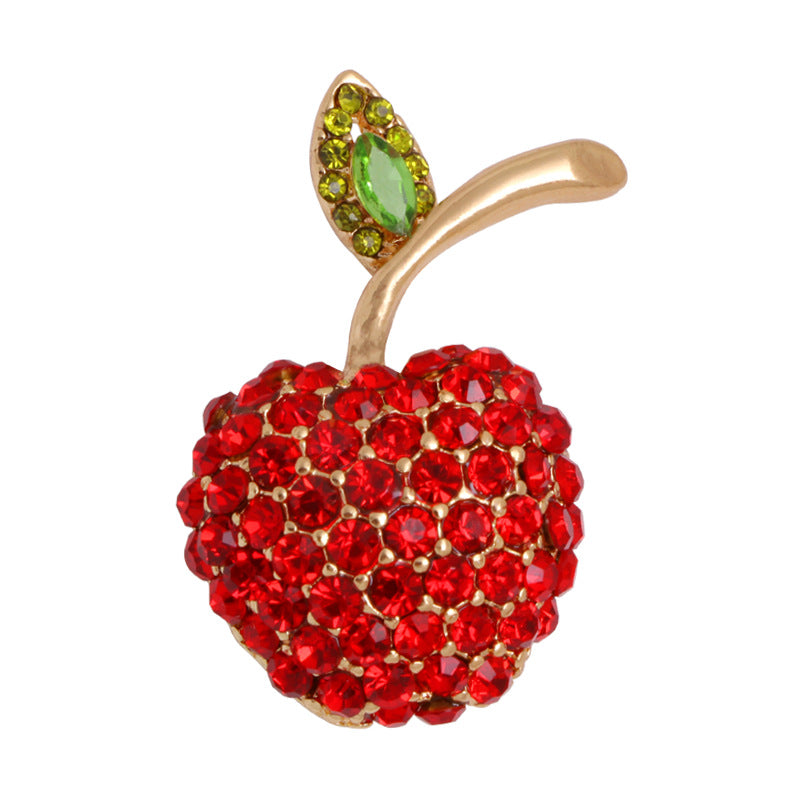 Cherry Rhinestone Brooch PA5105