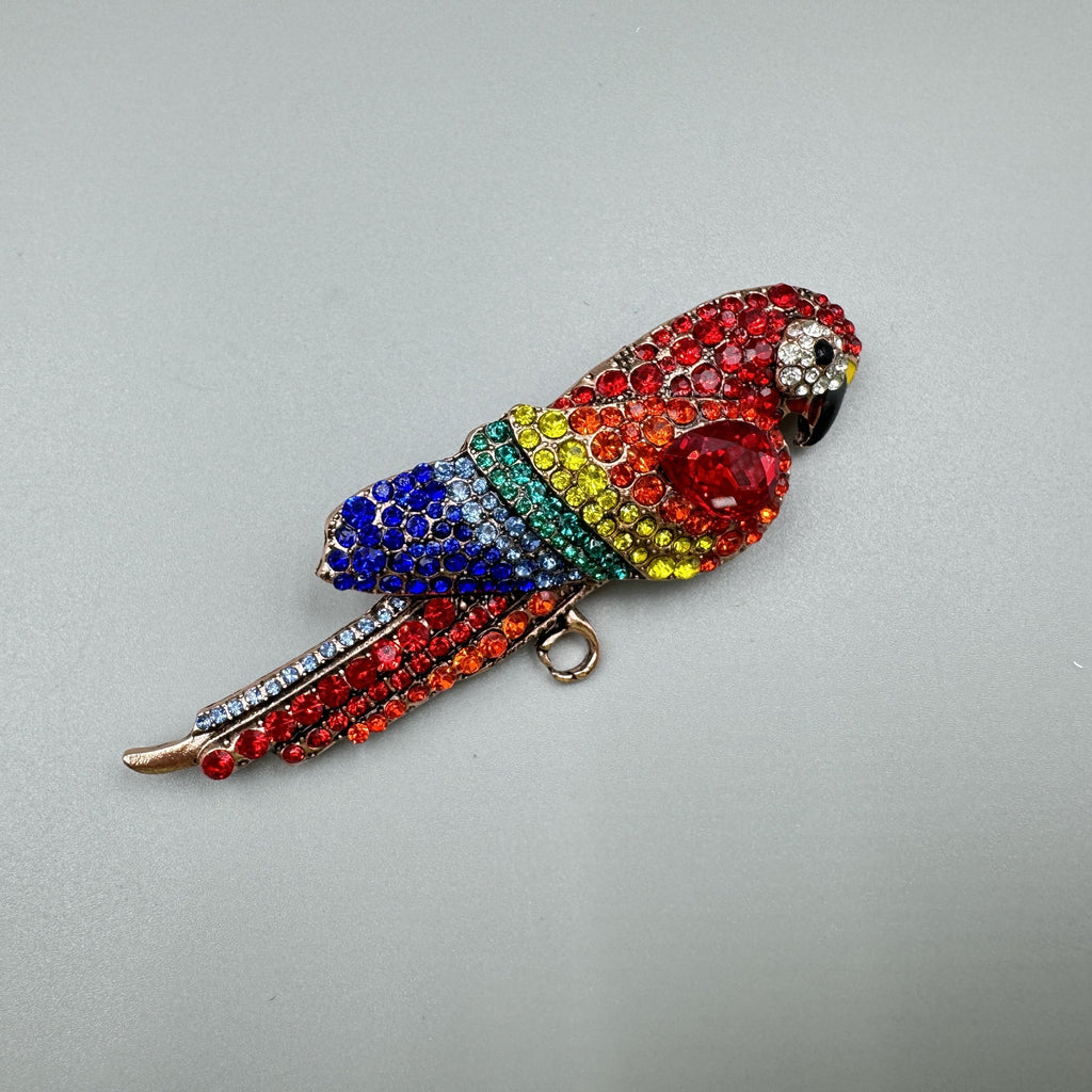 Parrot Bird Rhinestone Brooch PA5115