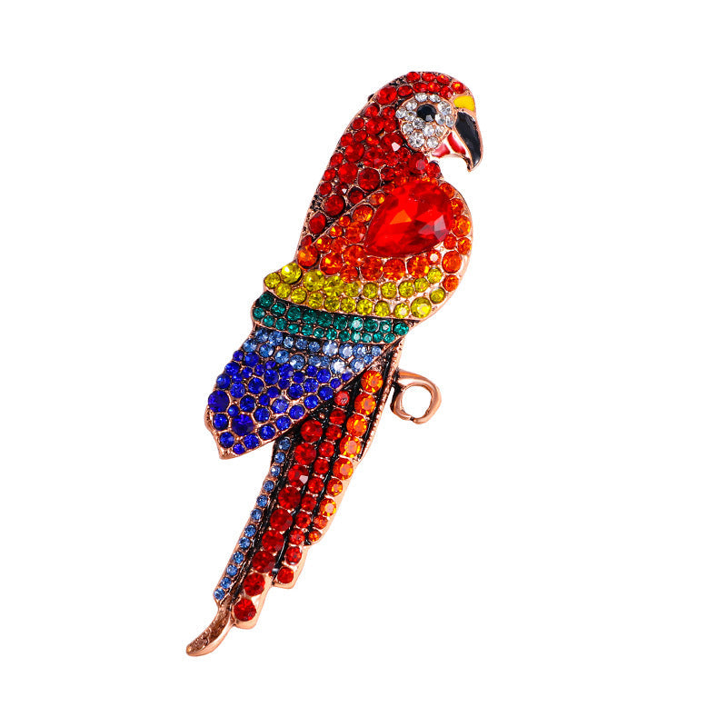 Parrot Bird Rhinestone Brooch PA5115