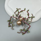 Pearl Spider Rhinestone Brooch PA5116