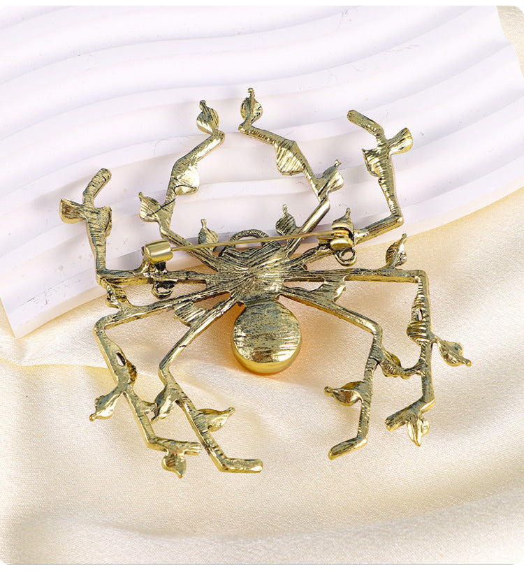 Pearl Spider Rhinestone Brooch PA5116