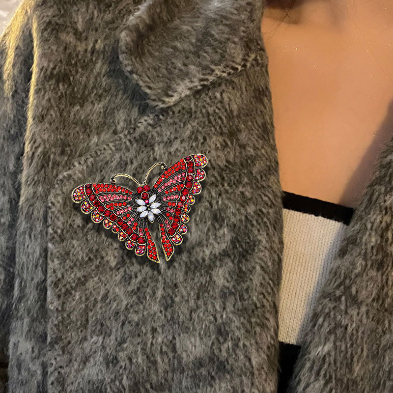 Butterfly Rhinestone Brooch PA5119