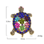 Floral Turtle Rhinestone Brooch PA5129