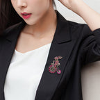 Bunny Riding Bike Rhinestone Brooch PA5135