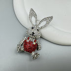 Bunny Rhinestone Brooch PA5145