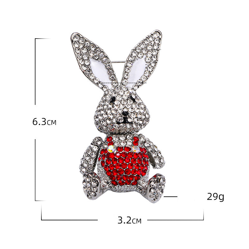 Bunny Rhinestone Brooch PA5145