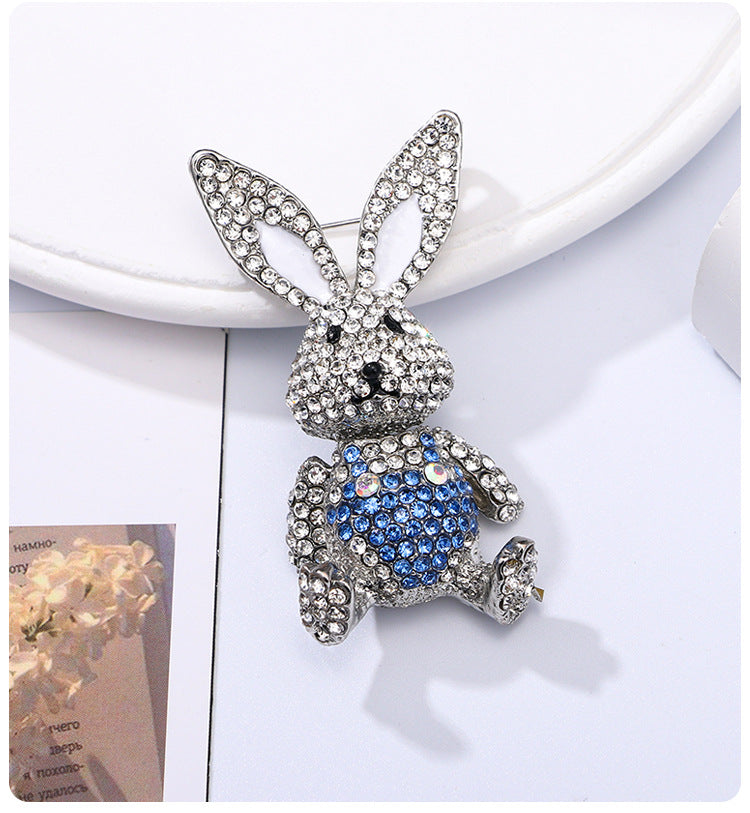 Bunny Rhinestone Brooch PA5145