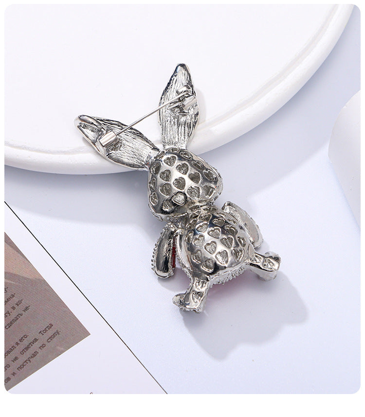 Bunny Rhinestone Brooch PA5145